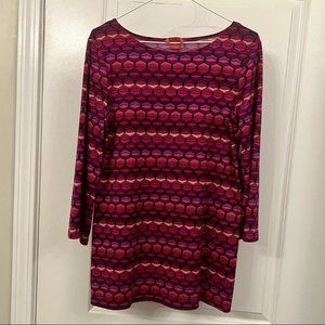 Sunny Leigh pink and purple tunic top size M EUC